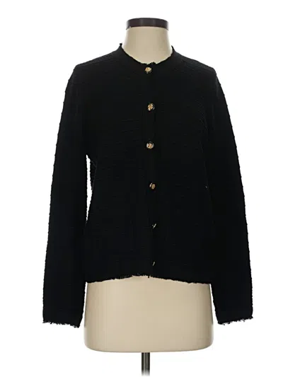 Pre-owned Adrianna Papell Cardigan Sweater In Black