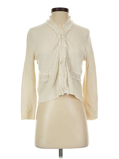 Pre-owned Adrianna Papell Cardigan Sweater In Ivory