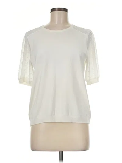 Pre-owned Adrianna Papell Cardigan Sweater In Ivory