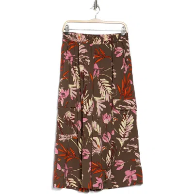Adrianna Papell Cargo Pull-on Pants In Fatigue Sketched Botanics