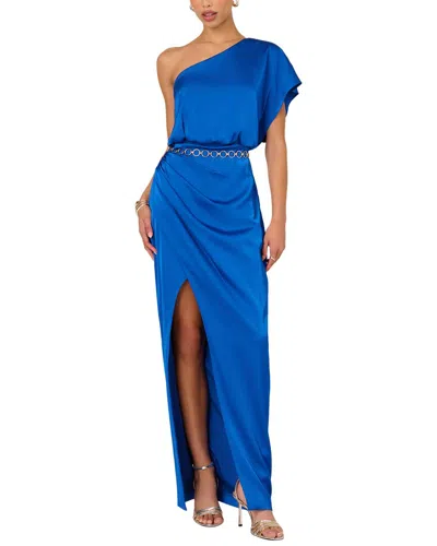 Adrianna Papell Column Dress In Blue