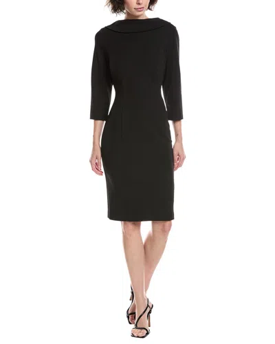 Adrianna Papell Crepe Midi Dress In Black