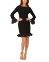 Adrianna Papell Crepe Short Dress In Black