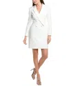 Adrianna Papell Crepe Tuxedo Sheath Dress In White
