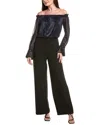 Adrianna Papell Crinkle Crepe Jumpsuit In Black