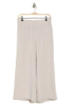 Adrianna Papell Crinkle Wide Leg Pull-on Pants In Pebble