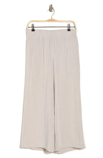 Adrianna Papell Crinkle Wide Leg Pull-on Pants In Neutral