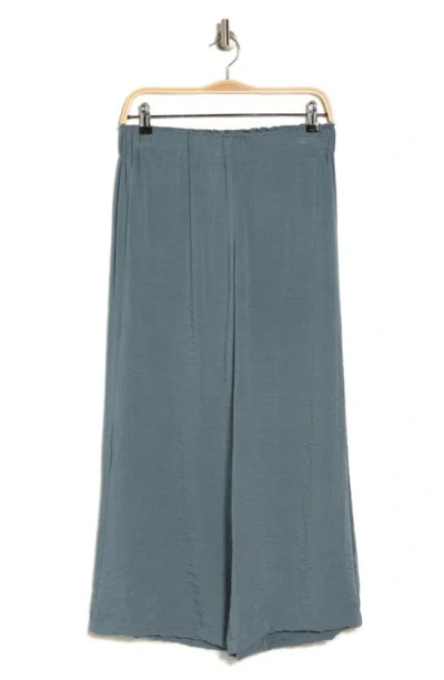 Adrianna Papell Crinkle Wide Leg Pull-on Pants In Soft Denim