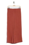 ADRIANNA PAPELL ADRIANNA PAPELL CRINKLE WIDE LEG PULL-ON PANTS