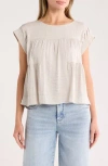 Adrianna Papell Crinkled Cap Sleeve Babydoll Crop Top In Gold