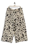 Adrianna Papell Crinkled Crop Pull-on Pants In Black