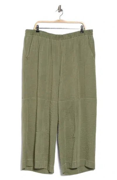 Adrianna Papell Crinkled Topstitched Pants