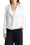 Adrianna Papell Crop Trench Coat In White
