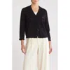 Adrianna Papell Diamond Jacquard Cardigan In Black