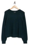 Adrianna Papell Dolman Lace-up Sweater In Blue