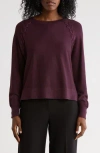 Adrianna Papell Dolman Lace-up Sweater In Purple