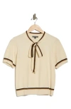 Adrianna Papell Double Tie Sweater In Yellow