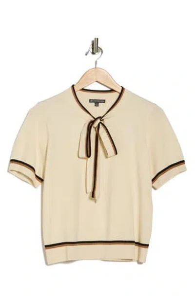 Adrianna Papell Double Tie Sweater In Yellow