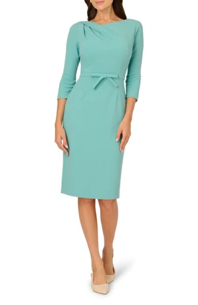 Adrianna Papell Drape Neck Sheath In Green