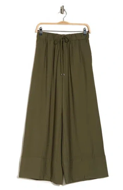 Adrianna Papell Drawstring Easy Pants In New Green