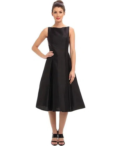 Adrianna Papell Dress Womens 12 Black Pleated Boat Neck Sleeveless A-line Erk574
