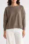 Adrianna Papell Drop Shoulder Tunic Sweater In Gray