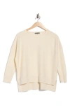 Adrianna Papell Drop Shoulder Tunic Sweater In Neutral