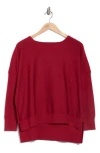 Adrianna Papell Drop Shoulder Tunic Sweater In Red
