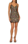 Adrianna Papell Embellished Cocktail Minidress In Multi