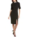 Adrianna Papell Women's Embellished Crepe Mock Neck Short Dress In Black