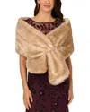 Adrianna Papell Embellished Faux Fur Wrap In Multi