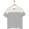 Adrianna Papell Embellished Stripe T-shirt In Multi