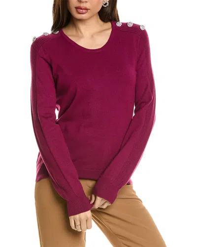Adrianna Papell Embellished Sweater In Red