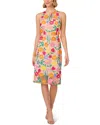 Adrianna Papell Floral Embroidered A-line Midi Dress