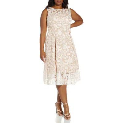 Adrianna Papell Embroidered Fit & Flare Dress In Multi