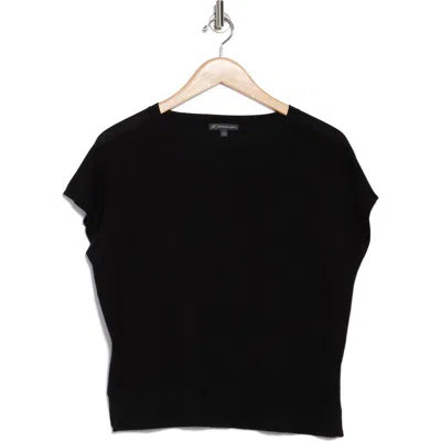 Adrianna Papell Exposed Seam Extended Sleeve Sweater In Black