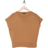 Adrianna Papell Exposed Seam Extended Sleeve Sweater In Copper Bronze