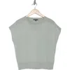 Adrianna Papell Exposed Seam Extended Sleeve Sweater In Dusty Sea Mist