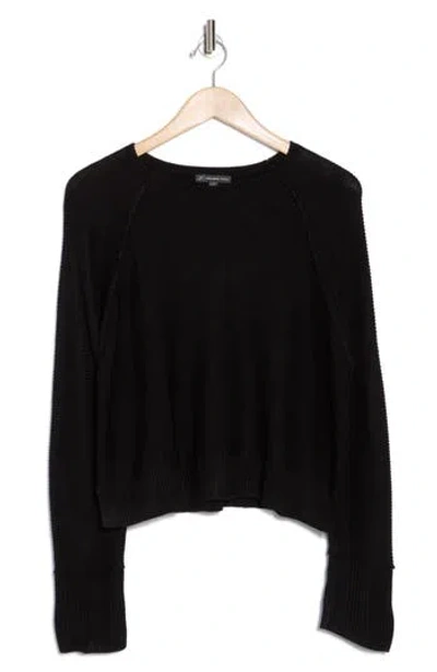 Adrianna Papell Exposed Seam Sweater In Black
