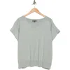 Adrianna Papell Exposed Seam Sweater In Dusty Sea Mist