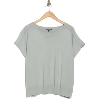 Adrianna Papell Exposed Seam Sweater In Dusty Sea Mist