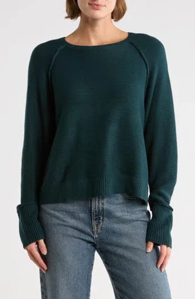 Adrianna Papell Exposed Seam Sweater In Green