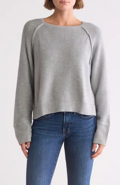 Adrianna Papell Exposed Seam Sweater In Heather Grey
