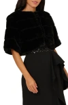 Adrianna Papell Women's Faux Fur Bolero Jacket In Black