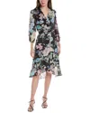 ADRIANNA PAPELL FAUX WRAP DRESS