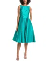 Adrianna Papell Sleeveless Tea-length Dress In Blue