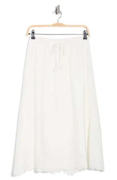 Adrianna Papell Floral Embroidered Hem Midi Skirt