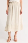 ADRIANNA PAPELL ADRIANNA PAPELL FLORAL EMBROIDERED MIDI SKIRT