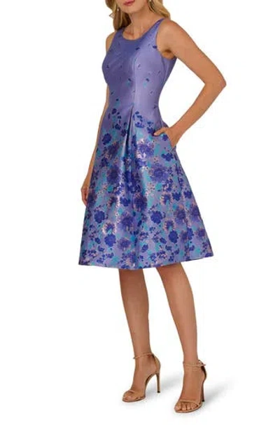 Adrianna Papell Floral Jacquard Fit & Flare Dress In Multi