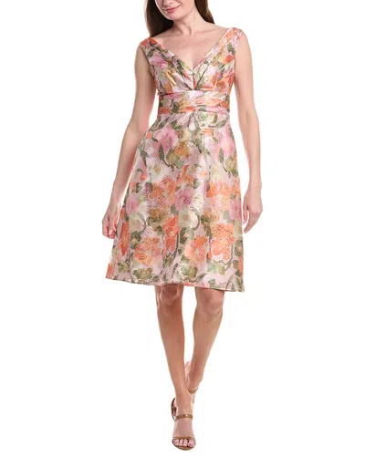 Adrianna Papell Floral Jacquard Midi Dress In Multi